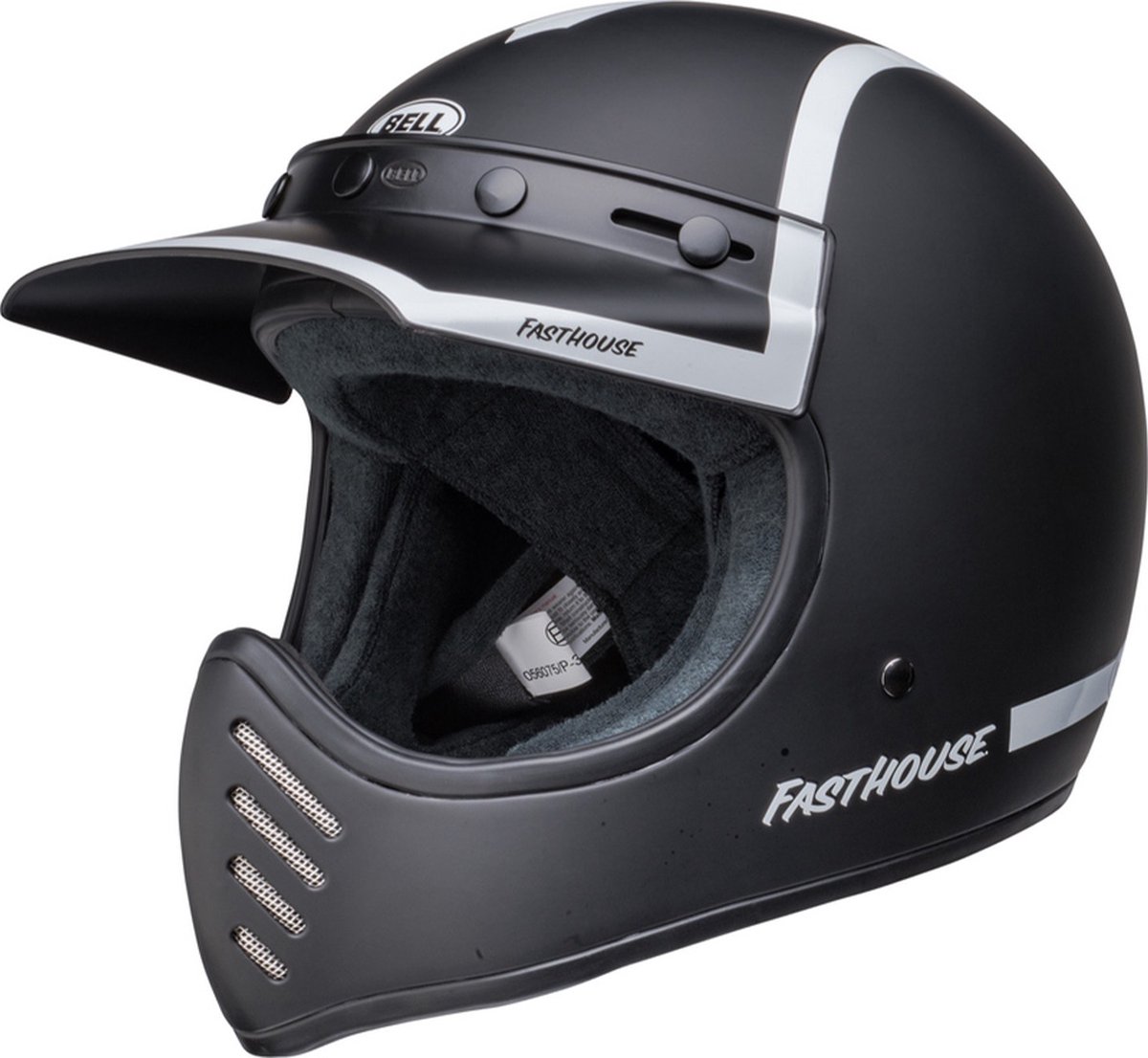 Bell Moto-3 Fasthouse Old Road Black White Helmet Full Face S - Maat S - Helm