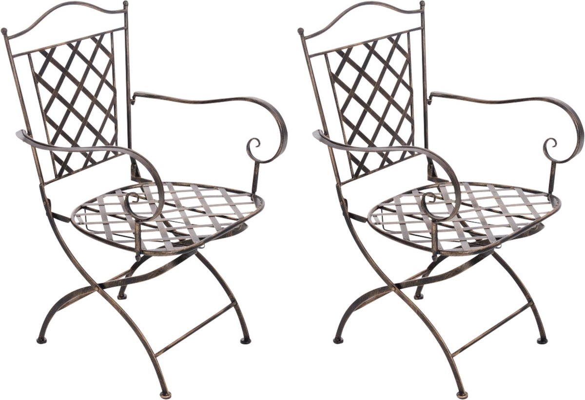 CLP Adara Set van 2 tuinstoelen - Metaal - bronzen