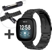 iMoshion Stalen bandje met Horlogeband inkorter Geschikt voor Fitbit Versa 3 / Sense - Zwart
