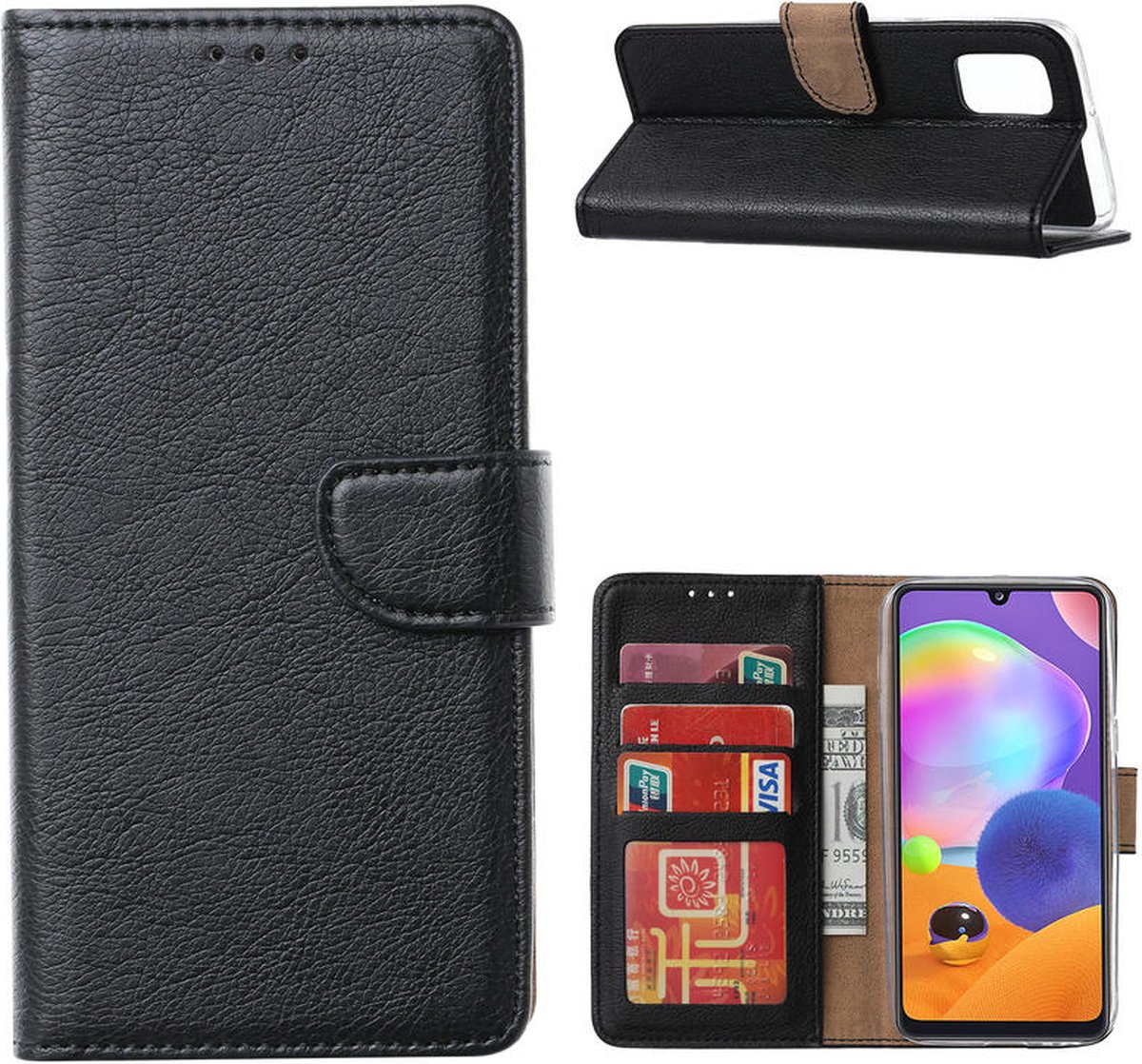 Cityhoesje-Bookcase Geschikt voor Samsung A31 – Pasjeshouder