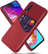 Samsung Galaxy A70 Back Cover met Kaarthouder Rood