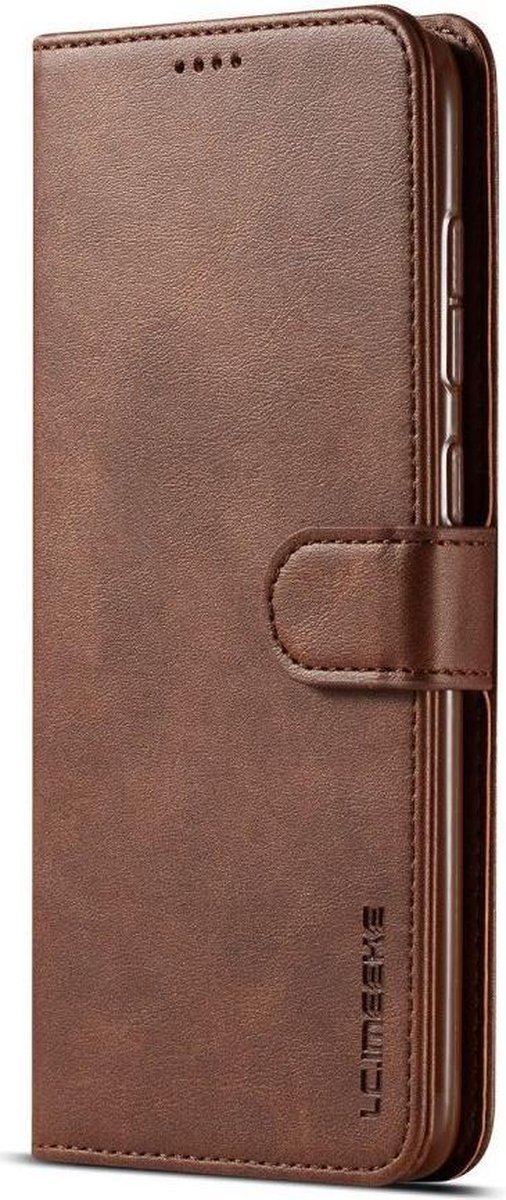 Book Case Hoesje Stijlvol Wallet Kunst Leer Bruin Geschikt voor Samsung Galaxy A50