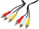 Composiet Videokabel 3x RCA Male - 3x RCA Male 1.50 m Zwart