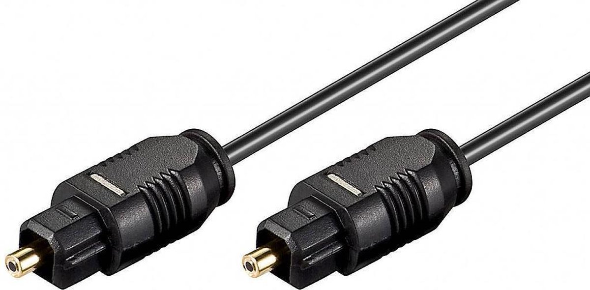Optische Toslink Kabel - 2,2mm dik - Verguld - 0,5 meter - Zwart