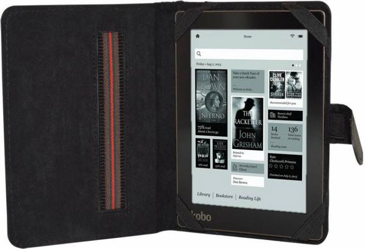 6 inch eReader Hoesje, Book Cover, universeel met handige handvat functie! bol