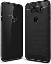 LG V30 / V30S Geborsteld TPU Hoesje Zwart