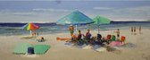 Schilderij - Handgeschilderd - Stranddag 150x60cm