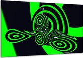 Schilderij Op Canvas Abstract - Groen, Zwart - 120x70cm 1Luik - Foto Op Canvas - GroepArt 6000+ Schilderijen 0p Canvas Art Collectie - Wanddecoratie - Woonkamer - Slaapkamer - Canvas Print