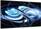 Peinture sur toile Abstrait | Bleu, blanc, noir | 120x70cm 1Hatch