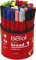 Berol stift. d 10 mm. lijndikte 1-1.7 mm. diverse kleuren. 42 stuk/ 1 Doosje