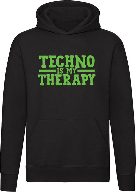 Techno is my therapy | muziek | party | disco | festival | dj | Unisex | Trui | Hoodie | Sweater | Capuchon