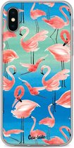 Casetastic Apple iPhone X / iPhone XS Hoesje - Softcover Hoesje met Design - Flamingo Vibe Print