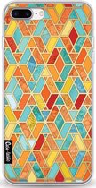 Casetastic Apple iPhone 7 Plus / iPhone 8 Plus Hoesje - Softcover Hoesje met Design - Geometric Tile Pattern Print