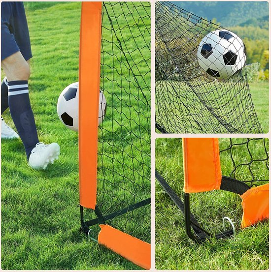 SONGMICS Fußballtor für Kinder, 2er Set, tragbar und faltbar, Garten