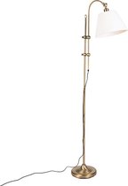 QAZQA ashley - Klassieke Vloerlamp | Staande Lamp met kap - 1 lichts - H 1800 mm - Brons -  Woonkamer | Slaapkamer | Keuken