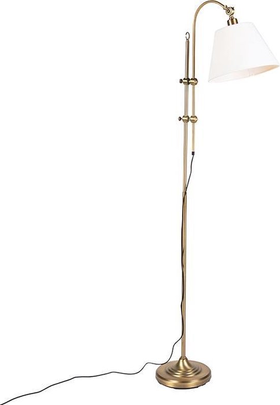 QAZQA ashley - Klassieke Vloerlamp | Staande Lamp met kap - 1 lichts - H 1800 mm | bol.com