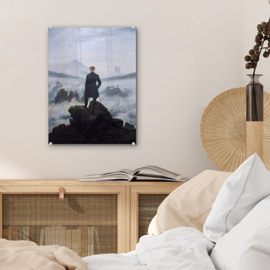 Peinture sur verre - Le promeneur au-dessus des brumes - Peinture de Caspar David Friedrich - 30x40 cm - Peintures sur Verre Peintures - Photo sur Glas