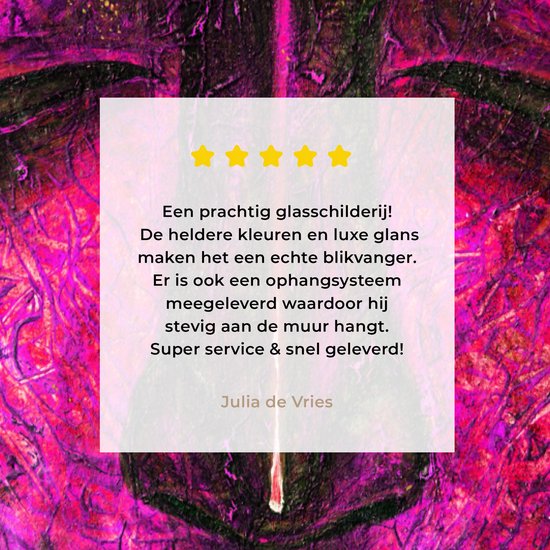 MuchoWow® Peinture sur Verre - Bouddha - Visage - Violet - 80x120 cm - Peintures sur Verre Acrylique - Photo sur Glas