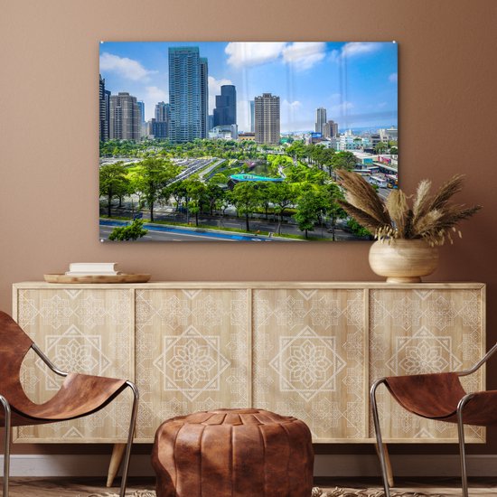 Parc de Garden érable dans le centre-ville près de Taichung à Taiwan Plexiglas 120x80 cm - Tirage photo sur Glas (décoration murale en plexiglas)