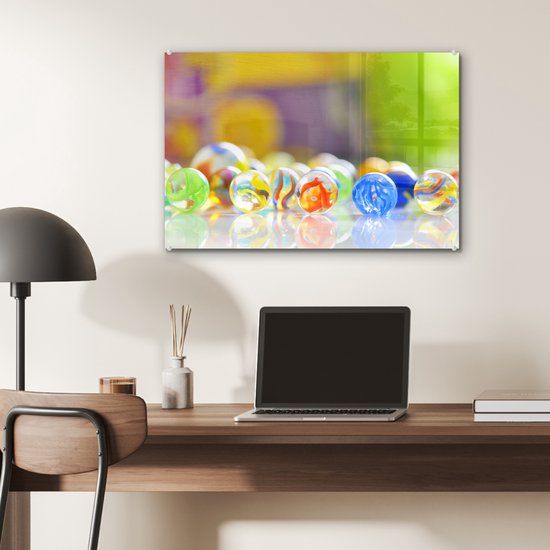 MuchoWow® Peinture sur verre 60x40 cm - Peinture sur verre acrylique - Billes - Glas - Motifs - Photo sur verre - Peintures