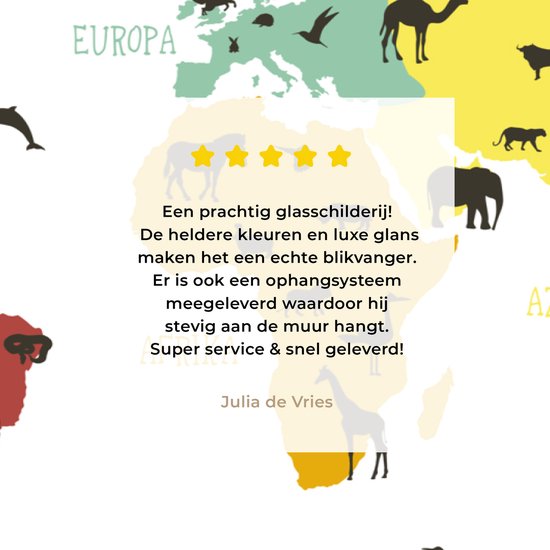 Wereldkaart pour les enfants Plexiglas Animaux Bêtes 60x40 cm