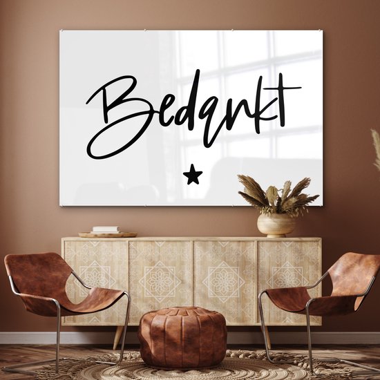 MuchoWow® Peinture sur Verre - Merci - Citations - Collègue - Proverbes - 150x100 cm - Peintures sur Verre Acrylique - Photo sur Glas