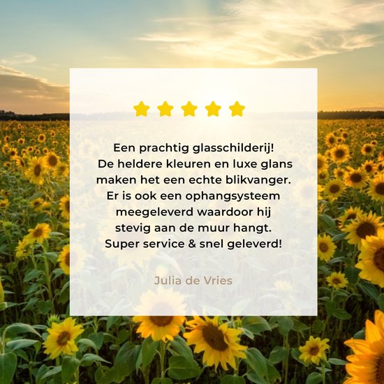 Peinture sur verre - Décoration murale - Fleurs - Tournesol - Jaune - Ciel - Peinture sur verre - Photo sur verre - Peinture fleurs - Verre acrylique - 30x20 cm - Décoration murale