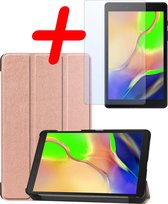 Hoesje Geschikt voor Samsung Galaxy Tab A 8.0 (2019) Hoes Case Tablet Hoesje Tri-fold Met Screenprotector - Hoes Geschikt voor Samsung Tab A 8.0 (2019) Hoesje Hard Cover Bookcase Hoes - Rosé goud.