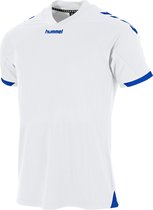 Hummel Fyn Shirt Korte Mouw Heren - Wit / Royal | Maat: XL