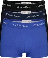 Calvin Klein low rise trunks (3-pack) - lage heren boxers kort - kobalt - navy en zwart -  Maat: XL