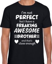 Freaking awesome Brother / broer cadeau t-shirt zwart heren 2XL