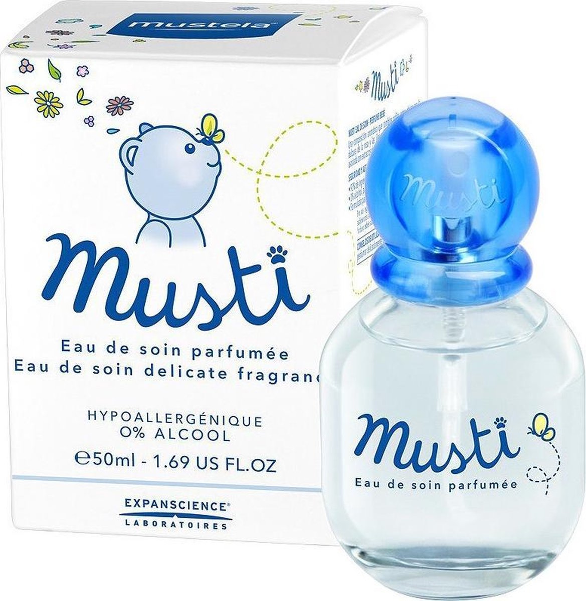 Musti by Mustela 50 ml - Eau De Soin Delicate Fragrance Spray (Hypoallergenic Alcohol Free)