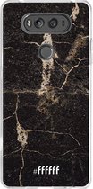 LG V20 Hoesje Transparant TPU Case - Dark Golden Marble #ffffff