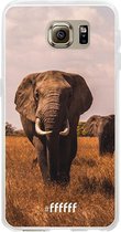 6F hoesje - geschikt voor Samsung Galaxy S6 -  Transparant TPU Case - Elephants #ffffff