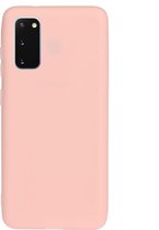 Voor Galaxy S20 frosted snoepkleurige ultradunne TPU-telefoonhoes (roze)