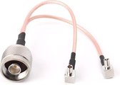 RG316 N Male naar 2xTS9 / 2xCRC9 Male Plug Combiner Splitter Verbindingskabel, Lengte: 15cm