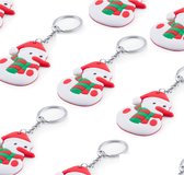 15x Kerst sleutelhanger sneeuwpop gadgets 5,8 cm - Kerst gadgets/weggevertjes - kerstpakketten spullen