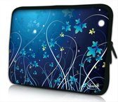 Sleevy 15.6 laptophoes blauwe bloemen - laptop sleeve - laptopcover - Sleevy Collectie 250+ designs