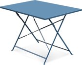 Tuintafel bistrot opvouwbaar - Emilia rechthoek Bleu grisé - Rechthoek tafel 110x70cm van staal met thermolak