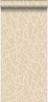 Origin behang bloesemtak glanzend goud - 345734 - 53 cm x 10,05 m