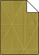 Proefstaal ESTAhome eco texture vlies behang origami motief okergeel - 148711 - 26,5 x 21 cm