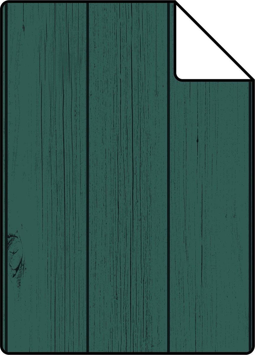Proefstaal ESTAhome behang smalle sloophout planken smaragdgroen - 26.5 x 21 cm - 128854-S
