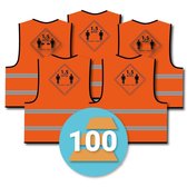 100-pack veiligheidshesje 1,5 meter afstand houden, oranje