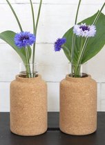 2x Vaas van Kurk - Decoratief - Voor Bloemen & Plantjes - Ø8 h.15 cm