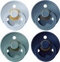 BIBS Fopspeen - Maat 2 (6-18 maanden) - 4 stuks - Baby Blue, Deep Space, Petrol en Island Sea (blauw)