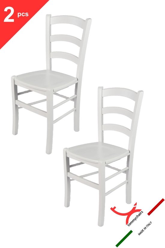 Foto: Tommychairs venezia eetkamerstoelen set van 2 wit hout