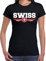 Zwitserland / Switzerland landen t-shirt zwart dames M