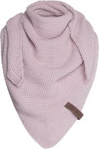 Knit Factory Coco Gebreide Omslagdoek Junior - Kindersjaal - Driehoek Sjaal - Roze - 140x60 cm