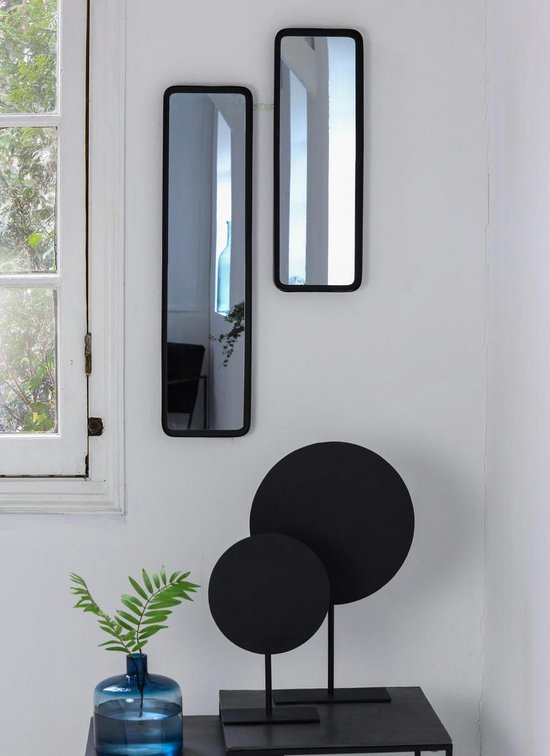 Altijd Hick Prelude Light & Living Sinna Langwerpige spiegel - Mat Zwart - 20x45x60 cm | bol.com