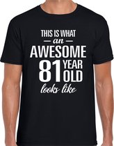 Awesome 81 year / 81 jaar cadeau t-shirt zwart heren 2XL